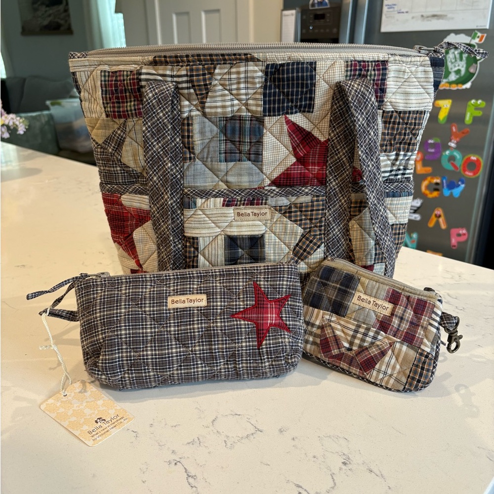 Bella Taylor Quilted Vintage Americana Bag Set
